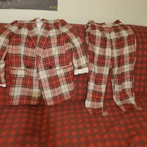 H&M Plaid/Red White Women Pant Suit